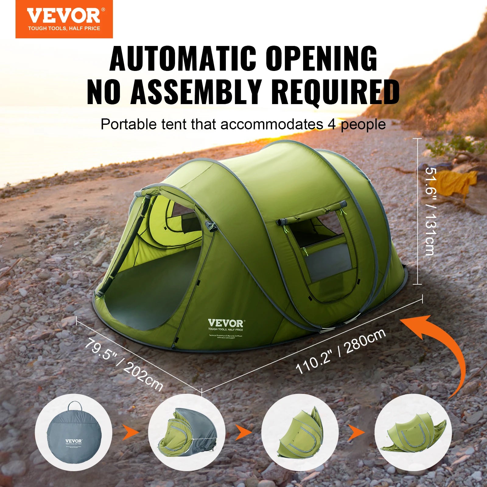 4-Person Pop-up Camping Tent